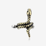 Golden Coiled Serpent Snake Steel Cartilage Helix Cuff Earring