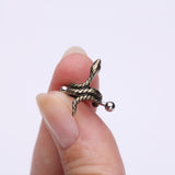 Detail View 2 of Golden Coiled Serpent Snake Steel Cartilage Helix Cuff Earring