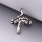 Detail View 1 of Coiled Serpent Snake Steel Cartilage Helix Cuff Earring