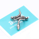 Detail View 3 of Coiled Serpent Snake Steel Cartilage Helix Cuff Earring