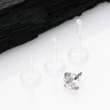 Sparkle Gem Prong Bio-Flex Labret-Clear