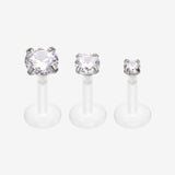Sparkle Gem Prong Bio-Flex Labret-Clear
