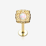 Golden Ornate Opal Lace Top Steel Labret