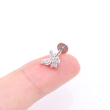 Detail View 2 of Brilliant Sparkle Butterfly Prong Gem Top Flat Back Stud Labret-Clear Gem