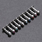 Detail View 1 of Basic Steel Gem Ball Labret-Pink