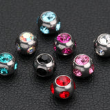 Detail View 1 of Aurora Gem Ball Steel Labret-Pink