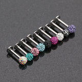 Detail View 2 of Multi-Gem Sparkle Ball Steel Labret-Teal