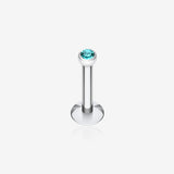 Steel Gem Ball Push-Fit Labret-Teal
