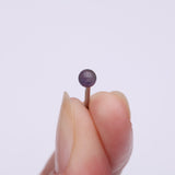 Detail View 2 of Amethyst Stone Ball Top Steel Flat Back Stud Labret