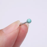 Detail View 2 of Turquoise Stone Ball Top Steel Flat Back Stud Labret