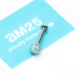 Detail View 3 of Turquoise Stone Ball Top Steel Flat Back Stud Labret