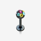 Blackline Sprinkle Dot Sparkles Multi Gem Steel Labret