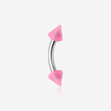 Neon Acrylic Spike Ends Curved Barbell Eyebrow Ring