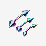 Colorline PVD Spike Curved Barbell Ring