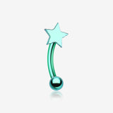 Colorline PVD Star Curved Barbell Eyebrow Ring