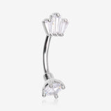 Brilliant Sparkle Majestic Gem Top Curved Barbell