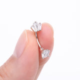 Detail View 2 of Brilliant Sparkle Majestic Gem Top Curved Barbell-Clear Gem