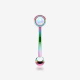 Colorline Fire Opal Press Fit Sparkle Curved Barbell-White Opal