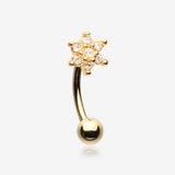 Golden Spring Flower Sparkle Curved Barbell