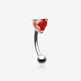 Heart Gem Sparkle Prong Curved Barbell