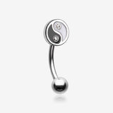 Classic Yin Yang Sparkle Curved Barbell