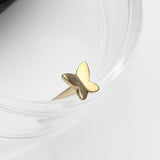 Detail View 1 of 14 Karat Gold Butterfly Nose Stud Ring