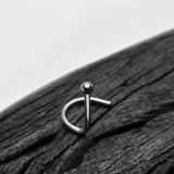 Detail View 1 of 14 Karat White Gold Solid Ball Top Nose Screw Ring