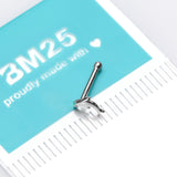 Detail View 2 of 14 Karat White Gold Dolphin Nose Stud Ring