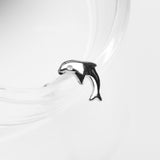 Detail View 1 of 14 Karat White Gold Dolphin Nose Stud Ring