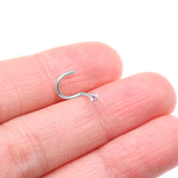 Detail View 2 of 14 Karat White Gold Prong Set Gem Sparkle Nose Screw Ring-Pink