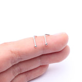 Detail View 3 of 14 Karat White Gold Ball Top L-Shaped Nose Ring