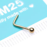 Detail View 4 of 14 Karat Gold Ball Top L-Shaped Nose Ring