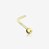 14 Karat Gold Ball Top L-Shaped Nose Ring