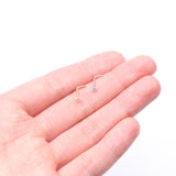 Detail View 3 of 14 Karat Gold Prong Set Gem Top L-Shaped Nose Ring-Clear Gem