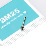 Detail View 2 of 14 Karat Gold Solid Spike Top Nose Stud Ring