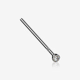 14 Karat White Gold Bezel Set Sparkle Fishtail Nose Ring
