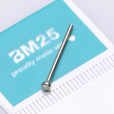 Detail View 2 of 14 Karat White Gold Bezel Set Sparkle Fishtail Nose Ring-Clear Gem