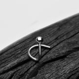 Detail View 1 of 14 Karat White Gold Solid Dome Top Nose Screw Ring