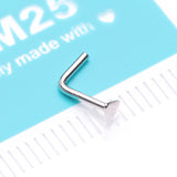 Detail View 4 of 14 Karat White Gold Triangle Plate Top L-Shaped Nose Ring