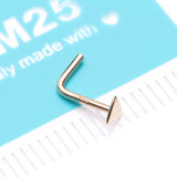 Detail View 4 of 14 Karat Gold Triangle Plate Top L-Shaped Nose Ring