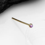 Detail View 1 of 14 Karat Gold Bezel Set Fire Opal Fishtail Nose Ring-Purple