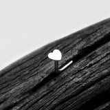 Detail View 1 of 14 Karat White Gold Flat Heart Top L-Shaped Nose Ring
