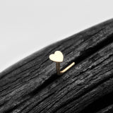 Detail View 1 of 14 Karat Gold Flat Heart Top L-Shaped Nose Ring