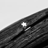 14 Karat White Gold Flat Star Top L-Shaped Nose Ring
