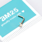 Detail View 2 of 14 Karat Gold Flat Crescent Moon Top L-Shaped Nose Ring