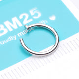Detail View 4 of 14 Karat White Gold Basic Nose Hoop Ring
