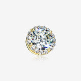 14 Karat Gold Brilliant Sparkle Burst Dermal Anchor Top Part