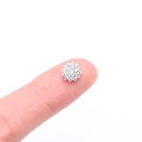 Detail View 2 of 14 Karat White Gold Grand Sparkle Flower Dermal Anchor Top-Clear Gem