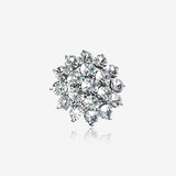 14 Karat White Gold Grand Sparkle Flower Dermal Anchor Top