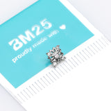 Detail View 2 of 14 Karat White Gold Sparkle Divine Flower Blossom Dermal Anchor Top Part-Clear Gem